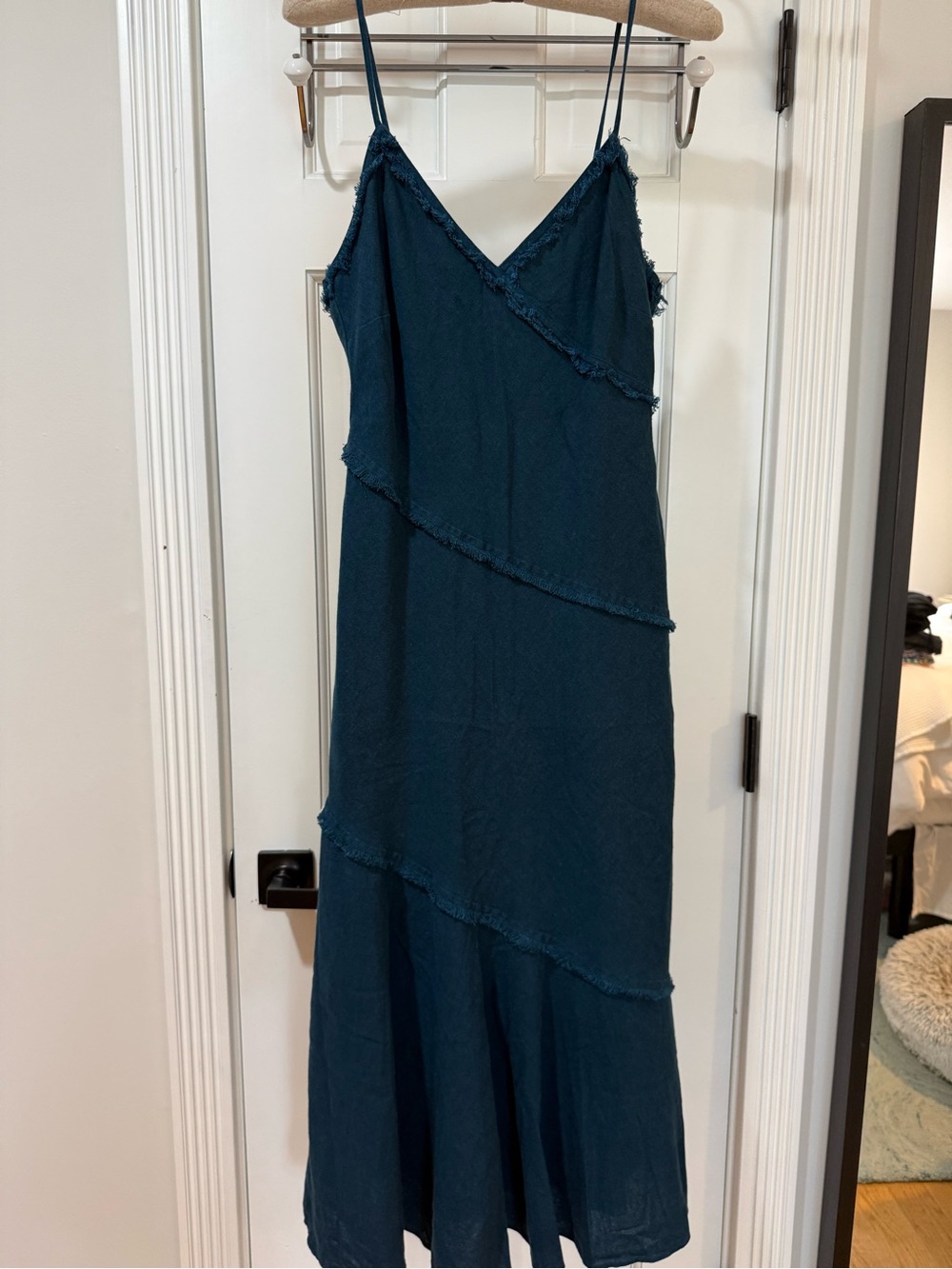 Banana Republic Deep Teal Spaghetti-Strap Midi Dress